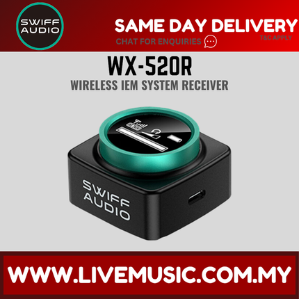 Swiff Audio WX-520R Stereo Mic In Ear Wireless Monitor Earphone System for Headphone and IEM (WX520R)