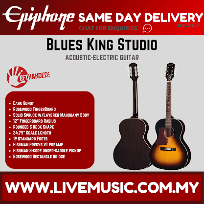 Epiphone Blues King Studio (Left-handed) - Dark Burst