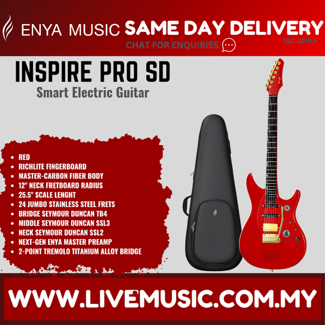 ENYA Inspire Pro SD Smart Electric Guitar-Crimson Red ( INSPIREPRO-SD INSPIRE PRO )