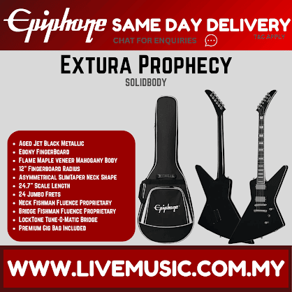Epiphone Extura Prophecy  Electric Guitar with Premium Gig Bag - Aged Jet Black
