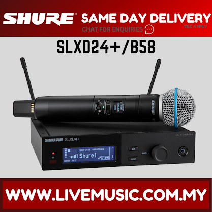 Shure SLXD24+/B58 Digital Wireless Handheld System with Beta58A Supercardioid Dynamic Microphone