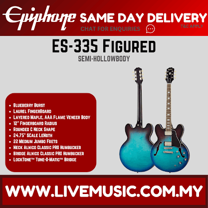 Epiphone ES-335 Figured Semi-Hollowbody Electric Guitar - Blueberry Burst