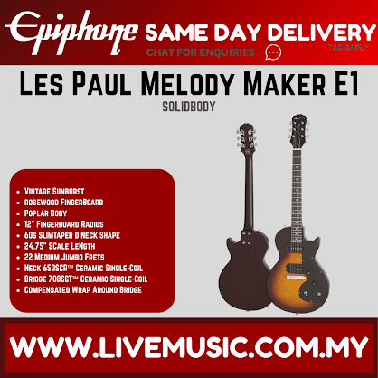 Epiphone Les Paul Melody Maker E1 Electric Guitar - Vintage Sunburst