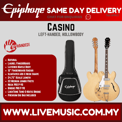 Epiphone Casino Left-handed Hollowbody Electric Guitar - Natural