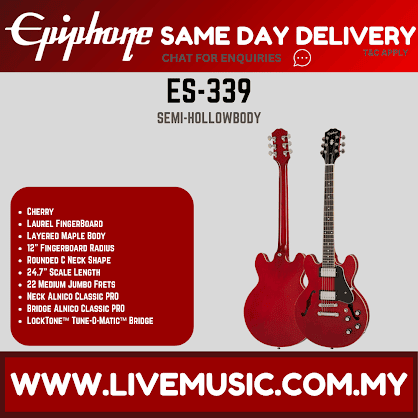 Epiphone ES-339 Semi-Hollowbody Electric Guitar - Cherry( ES339 )