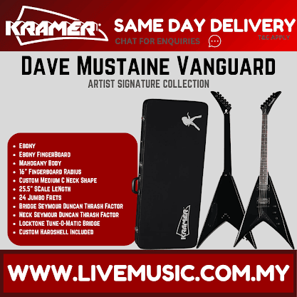 Kramer Dave Mustaine Vanguard Electric Guitar - Ebony