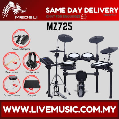 Digital electric drum set kit with stool, multiple drum and cymbal pads
