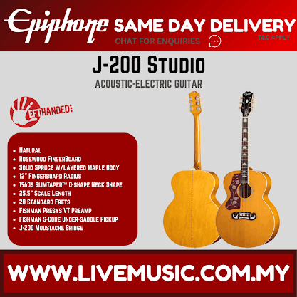 Epiphone J-200 Studio Left-handed Acoustic-electric Guitar - Antique Natural