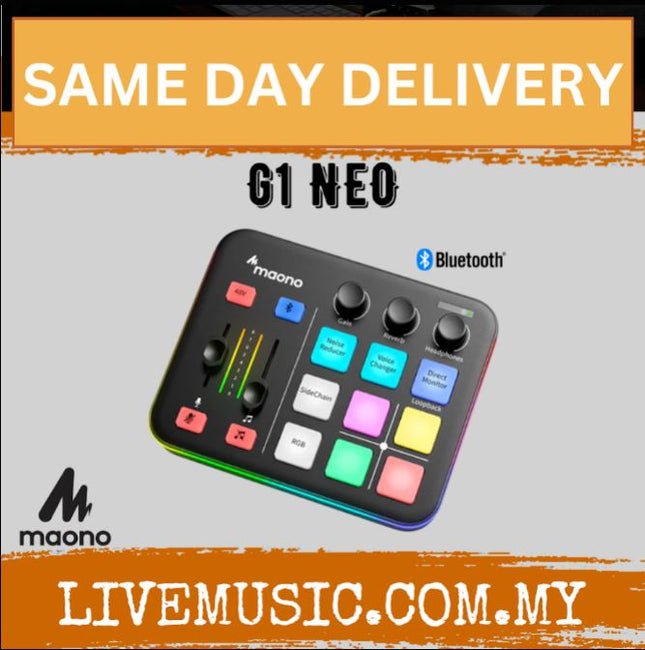 Maono Maonocaster G1 NEO Audio Mixer For Game Streamer with Built in Pro Preamp - Black ( G1-NEO G1NEO )