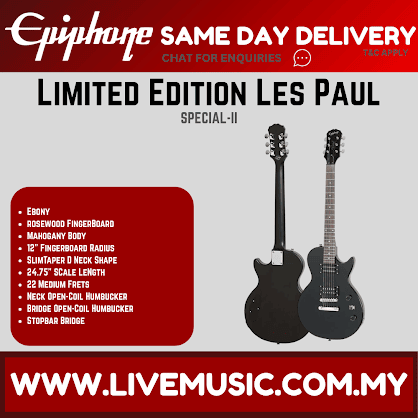 Epiphone Ltd Ed Les Paul Special-II Best Beginner Electric Guitar - Ebony