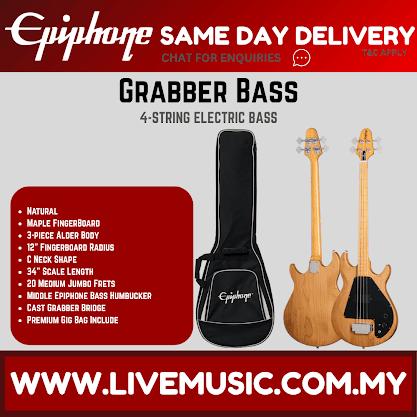 Epiphone Grabber Bass (Incl. Premium Gig Bag) - Natural