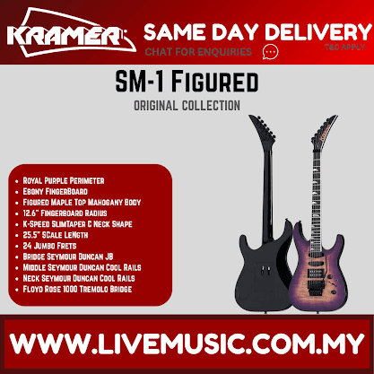 Kramer SM-1 Figured  Electric Guitar - Royal Purple Perimeter