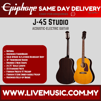 Epiphone J-45 Studio Acoustic-Electric Guitar - Natural ( J45 )
