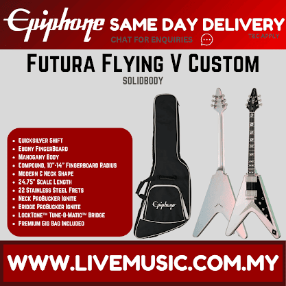 Epiphone Futura Flying V Custom Electric Guitar - Quicksilver Shift