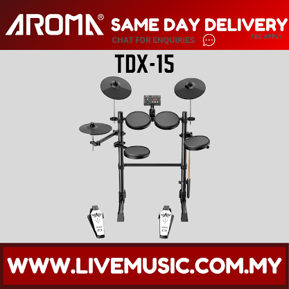 Electronic drum set with silicon drum pads, cymbals, and control module