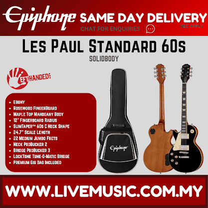 Epiphone Les Paul Standard 60s Left-handed Electric Guitar - Ebony