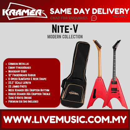 Kramer Nite-V Electric Guitar -Crimson Red Metallic