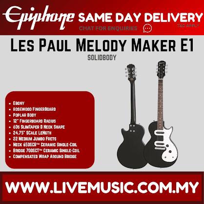 Epiphone Les Paul Melody Maker E1 Electric Guitar - Ebony