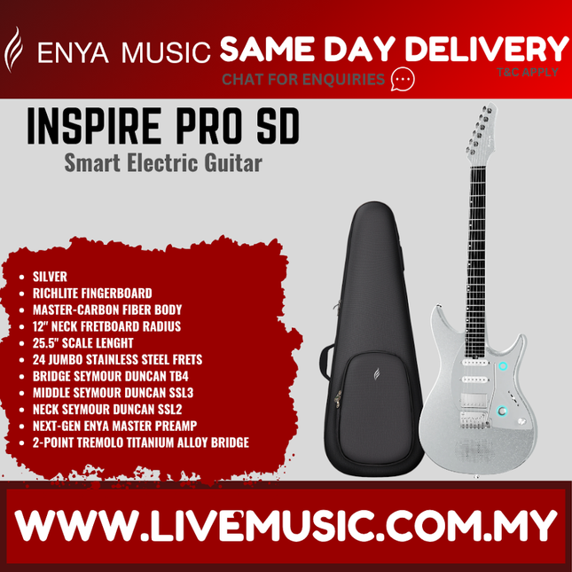 ENYA Inspire Pro SD Smart Electric Guitar-Phantom Silver ( INSPIREPRO-SD INSPIRE PRO )