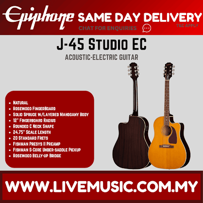 Epiphone J-45 Studio EC Acoustic-electric Guitar - Natural
