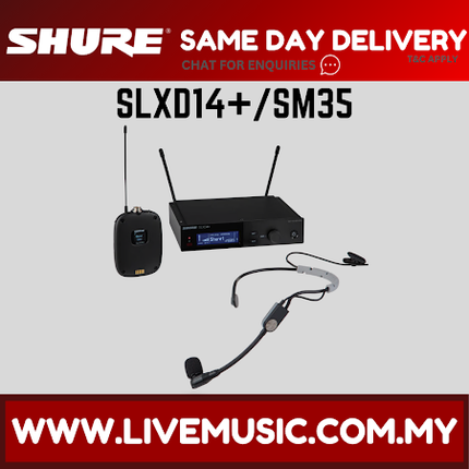 Shure SLXD14+/SM35 Digital Wireless Bodypack System with SM35 Performance Headset Microphone (SLXD14+/SM35 )