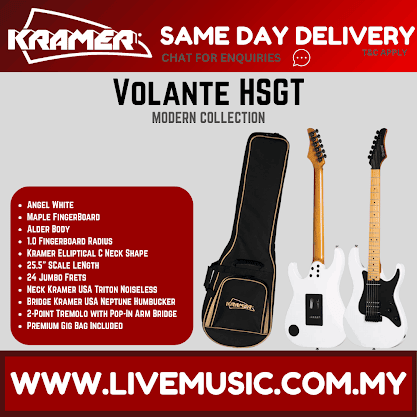Kramer Volante HSGT Electric Guitar with Premium Bag - Angel White