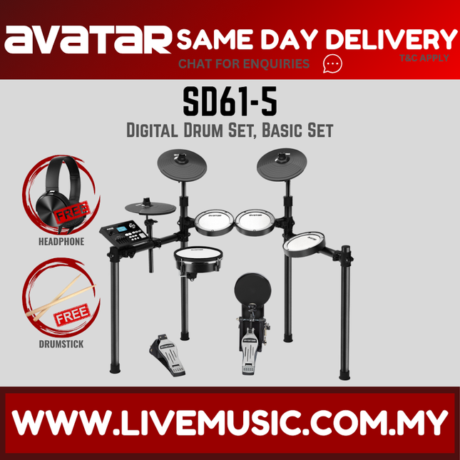 Mesh electric digital drum set with drum module, pads, and drumsticks