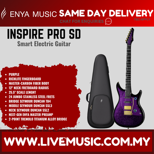 ENYA Inspire Pro SD Smart Electric Guitar-Galactic Purple ( INSPIREPRO-SD INSPIRE PRO )