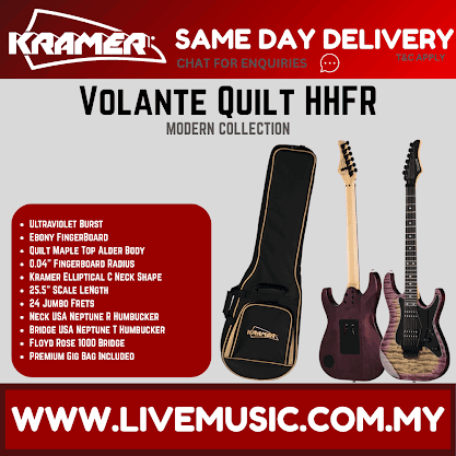 Kramer Volante Quilt HHFR Electric Guitar with Premium Bag - Ultraviolet Burst