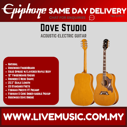 Epiphone Dove Studio Acoustic-electric Guitar -Natural