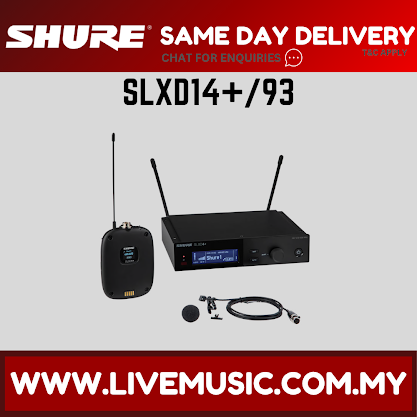 Shure SLXD14+/93 Digital Wireless Bodypack System with WL93 Omnidirectional Lavalier Microphone