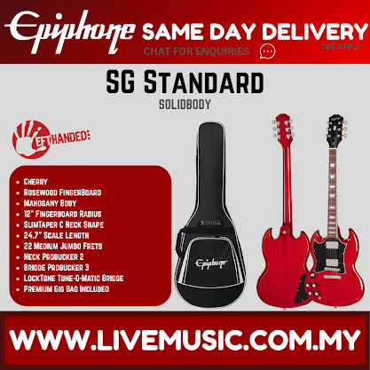 Epiphone SG Standard Left-handed Electric Guitar - Cherry