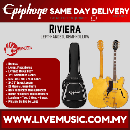 Epiphone Sheraton Frequensator Semi-hollowbody Left-handed Electric Guitar - Natural