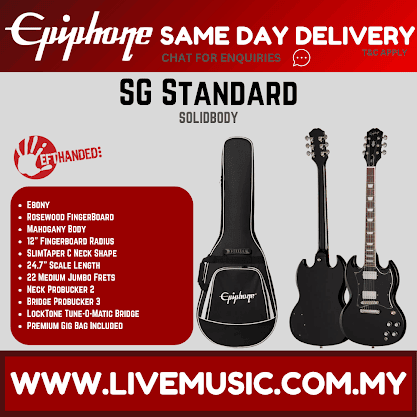 Epiphone SG Standard Left-handed Electric Guitar - Ebony