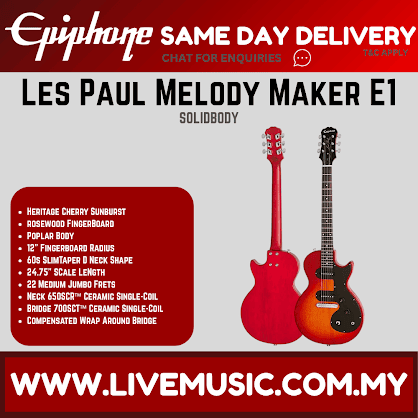 Epiphone Les Paul Melody Maker E1 Electric Guitar -Heritage Cherry Sunburst