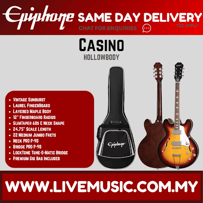 Epiphone Casino Hollowbody Electric Guitar - Vintage Sunburst