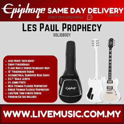 Epiphone SG Prophecy Electric Guitar with Premium Gig Bag - Aged White Tiger