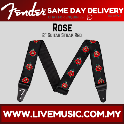 Fender 2Inch Rose Guitar Strap,Red