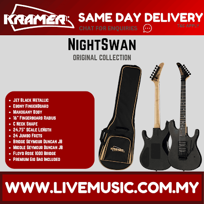 Kramer Nightswan Electric Guitar - Jet Black Metallic