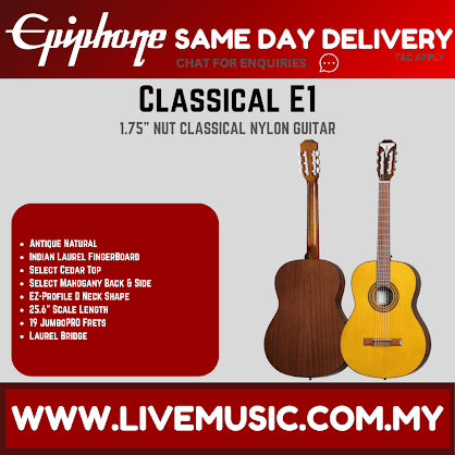 Epiphone Classical E1 Acoustic Guitar - Antique Natural