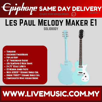 Epiphone Les Paul Melody Maker E1 Electric Guitar - Turquoise