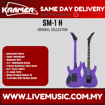 Kramer SM-1 H Electric Guitar - Shockwave Purple