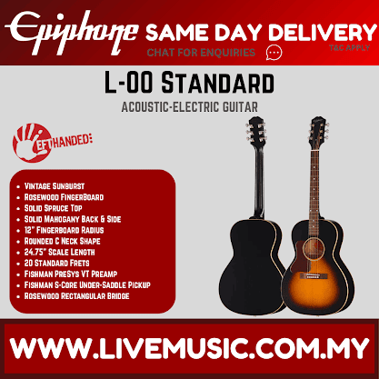 Epiphone Inspired by Gibson L-00 Standard Left-Handed Acoustic-electric Guitar - Vintage Sunburst