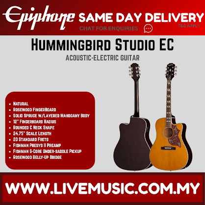 Epiphone Hummingbird Studio EC Acoustic-Electric Guitar - Natural