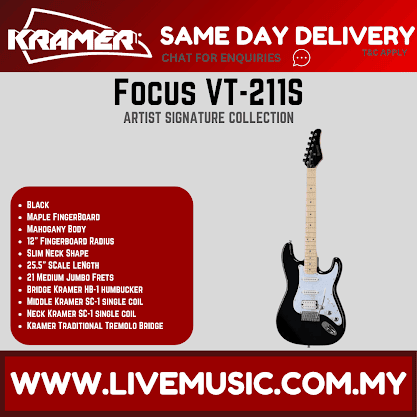 Kramer Focus VT-211S Electric Guitar - Black