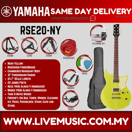 Yamaha Revstar Element RSE20 Electric Guitar - Neon Yellow ( RSE-20 / RSE 20 )