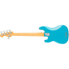 Fender American Professional II Precision Bass V Electric Guitar, Maple Fretboard - Miami Blue