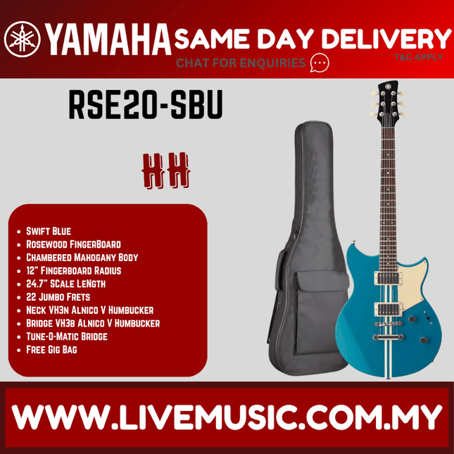 Yamaha Revstar Element RSE20 Electric Guitar - Swift Blue ( RSE-20 / RSE 20 )