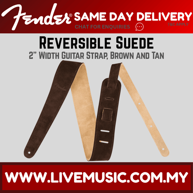 Fender 2inch Reversible Suede Guitar Strap - Brown/Tan