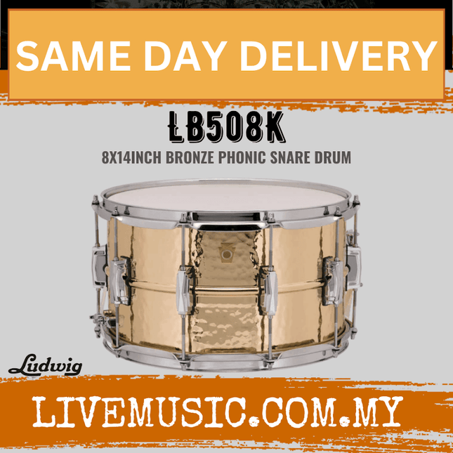 Ludwig LB508K 8x14inch Bronze Phonic Snare Drum